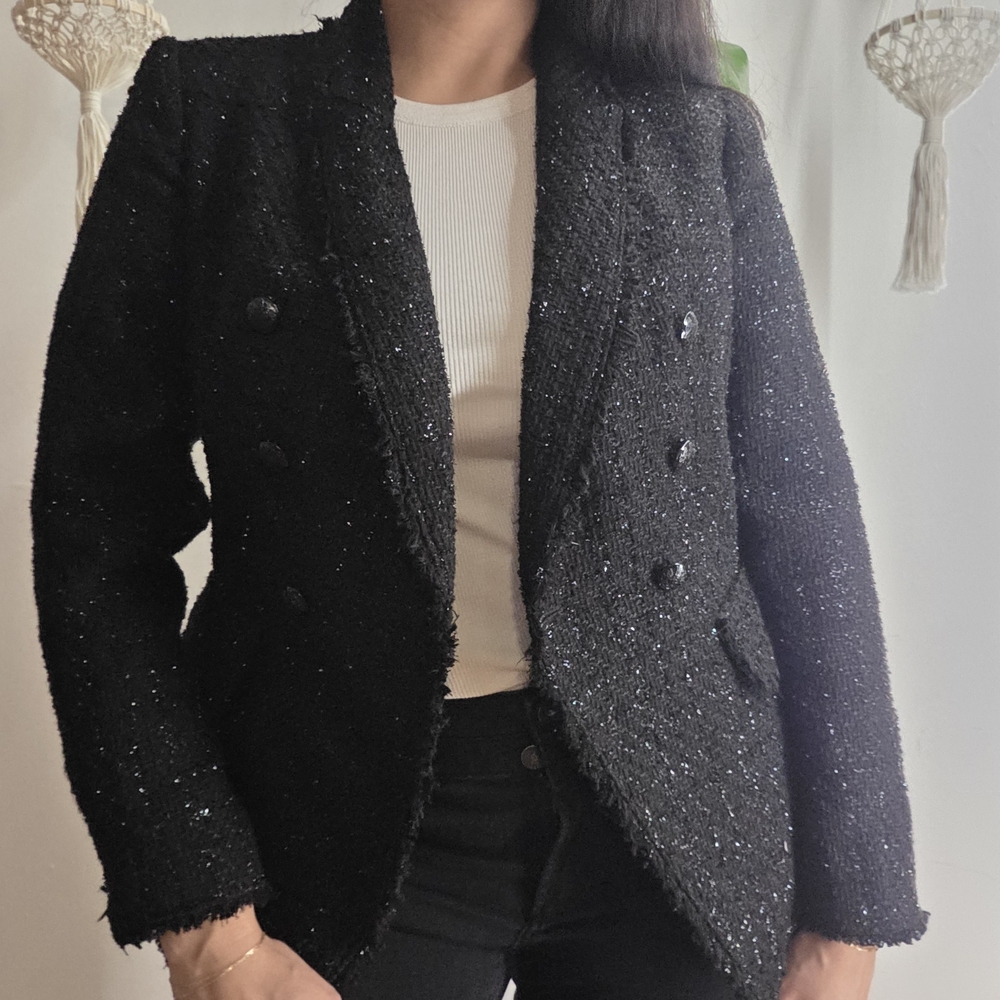 WHBM Black Women's Tweed Blazer